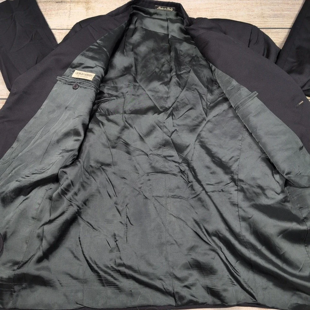 Giorgio Armani Le‎ Collezioni Black Pure Virgin Wool Blazer Jacket Italy 42